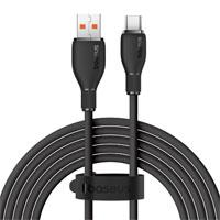 CABLE USB A TIPO C 6A BASEUS 2 MTS, 100W, COLOR NEGRO