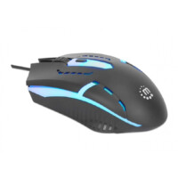 MOUSE,MANHATTAN,190206, OPTICO LUMINISCENTE RGB USB NEGRO