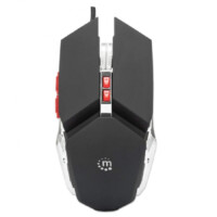 MOUSE,MANHATTAN,179348, OPTICO GAMING 7 BOTONES, NEGRO/PLATA 3200 DPI