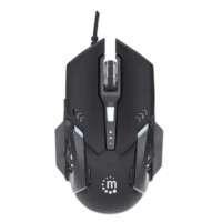 MOUSE OPTICO,MANHATTAN,179256, GAMING 6 BOTONES, NEGRO