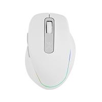 MOUSE INALAMBRICO 1000 A 1600 DPI RECARGABLE CONECTOR USB CLIC SILENCIOSO LUZ RGB ERGONOMICO PERFECT CHOICE LUMIER PRO - BLANCO