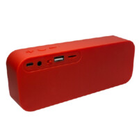 BOCINA VORAGO BSP-150 BLUETOOTH / MSD / USB / 3.5MM TELA ROJA