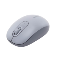 Mouse Inalámbrico 2.4G 800/1200/1600/2400 DPI | Función de 3 botones | Alcance 10m | Silencioso | Ergonómico | Anti-caída y Anti-interferencias | Batería Alcalina AA incluida | Color Grey.