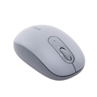 Mouse Inalámbrico 2.4G 800/1200/1600/2400 DPI | Función de 3 botones | Alcance 10m | Silencioso | Ergonómico | Anti-caída y Anti-interferencias | Batería Alcalina AA incluida | Color Grey.