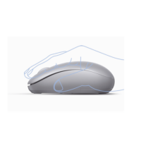 Mouse Inalámbrico 2.4G 800/1200/1600/2400 DPI | Función de 3 botones | Alcance 10m | Silencioso | Ergonómico | Anti-caída y Anti-interferencias | Batería Alcalina AA incluida | Color Grey.