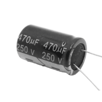Capacitor Electrolítico de Aluminio, Radial de 470 µFd, 250 Vcc, 105 °C, 25 x 40 mm.