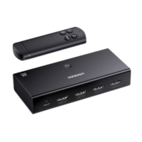 Conmutador HDMI Switch 4@60Hz | 3 Entradas a 1 Salida | 3D | HDR | Dolby Atmos | DTS5.1/7.1 | HDCP2.2 | PCM2.0 | HDMI2.0 | Reduce el Retraso y la perdida de fotogramas | Incluye Control Remoto.