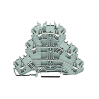 Borna de tres pisos; borna de paso/paso/paso; l/l/l; sin porta-etiquetas; apropiado para aplicaciones ex e ii; para carril din 3