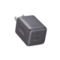Cargador rápido GaN 1A1C de 20 W y 2 puertos