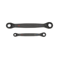 Juego de 2 llaves Estriadas de Matraca 4 en 1 con 8 Medidas Inglesas 1/2-5/8", 3/4-9/16", 1/4-3/8", 7/16-5/16"