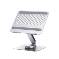 Soporte Giratorio de Aluminio para Laptop | Giratorio 360° | Función de Bloqueo | Soporta Laptops de 10 a 17.3''| Capacidad de Carga 5Kg | Excelente Estabilidad | Diseño Ergonómico | Altura y Angulo Ajustable | Plegable y Port&amp