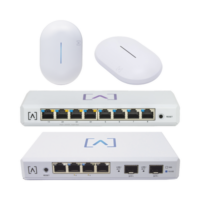 Starter KIT Alta Labs: Incluye 1 Router (Route10) / 1 Switch PoE (S8-POE) / 1 Puntos de Acceso WiFi 6 AP6 / 1 Punto de Acceso AP6-PRO / Bloqueo de Contenido / Administración en la Nube / App Gratuita / Compatible con la plataforma Purple