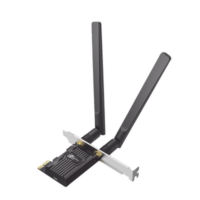 Adaptador PCIe inalámbrico doble banda AX1800 Mbps / Seguridad Inalámbrica WPA3 /Antena de alta ganancia / Tecnología MU-MUMO 2X2 / Soporte de perfil bajo y Altura completa / Bluetooth 5.2