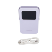 Power Bank Serie UNO Inalambrico | 10000mAh | 7.5W/20W | Con Emojis de Estado | Carga Rápida USB-C Bidireccional | Pantalla TFT Inteligente | Con Holder | Color Purple.