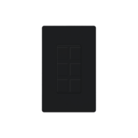 Placa de 6 puertos color negro