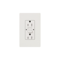 Tomacorriente 125V 15A resistente a manipulaciones, color blanco.