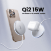 Cargador Inalámbrico Magnético 15W / Protocolo Qi 2 / USB-C 9V 2.2A / Eficiencia 83% / Protección Multinivel / Material PC+ABS+Aleación Aluminio / Cable 1.5m
