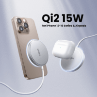 Cargador Inalámbrico Magnético 15W / Protocolo Qi 2 / USB-C 9V 2.2A / Eficiencia 83% / Protección Multinivel / Material PC+ABS+Aleación Aluminio / Cable 1.5m