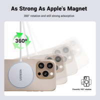 Cargador Inalámbrico Magnético 15W / Protocolo Qi 2 / USB-C 9V 2.2A / Eficiencia 83% / Protección Multinivel / Material PC+ABS+Aleación Aluminio / Cable 1.5m