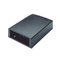 cbxf12blay-p Caja de Montaje en Superficie, Con Accesorio para Resguardo de Fibra Óptica, Para 12 Módulos Mini-Com, Color Negro