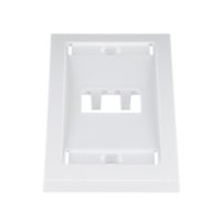 Placa de Pared Vertical Ejecutiva, Salida Para 2 Puertos Mini-Com, Con Espacios Para Etiquetas, Color Blanco