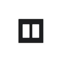 Placa de pared 2 espacio, para atenuador (dimmer), switch ó control remoto PICO inalámbrico.