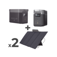 Kit de Estación de Energía Portátil 2048Wh + Batería Externa 2048Wh + 2 Paneles Solares Flexibles 400W (4096Wh, 800W Totales)