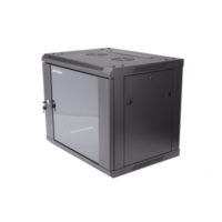 Gabinete para Montaje en Pared - Piso / Puerta de Cristal Templado / Cuerpo Fijo / 9 Unidades de Rack / 19" / Fabricado en Acero
