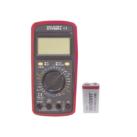 KIT Multímetro Digital DT9205A 600 Vcc / Vca CATII, con Pantalla LCD. Incluye Batería ER-9V de 9V