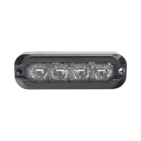 Luz Auxiliar Flexible 8 LED, Rojo / Azul, Bisel Negro, Lente Transparente