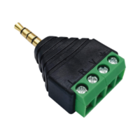 Conector de audio de 3.5mm macho a terminal de tornillo de 4 pines