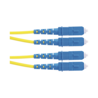 Jumper de Fibra Optica Monomodo 9/125 OS2, SC-SC Duplex, OFNR (Riser), Color Amarillo, 2 Metros