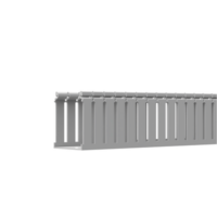 fc4x4lg2-p Canaleta Ranurada de PVC con Tapa, Tipo F, 108 mm de Ancho, 104.1 mm de Alto y 2 m de Largo, Color Gris