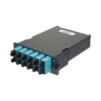 Placa Acopladora de Fibra Óptica FAP, Con 12 Pigtails y 6 Conectores SC Duplex (12 Fibras), Para Fibra Multimodo OM3/OM4, Color Aqua