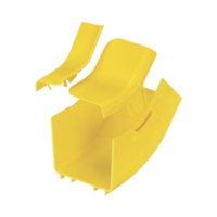 Bajada Vertical Interior de 45º con Tapa, Para uso con Canaletas 4X4 FiberRunner™, Color Amarillo