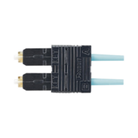 Conector de Fibra Óptica SC Duplex OptiCam, Multimodo 50/125 OM3/OM4, Pre-pulido, Color Aqua