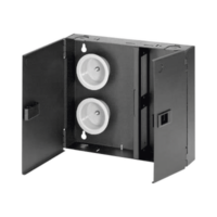 Caja de Conexión de Fibra Óptica, Para Montaje en Pared, Acepta 2 Placas FAP o FMP, Hasta 48 Fibras, Color Negro