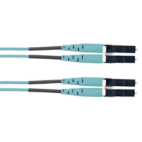 Jumper de Fibra Optica Multimodo 50/125 OM3, LC-LC Duplex, LSZH (Cero Halógenos), Color Aqua, 2 Metros