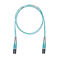 Jumper de Fibra Optica Multimodo 50/125 OM3, LC-LC Duplex, LSZH (Cero Halógenos), Color Aqua, 3 Metros