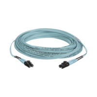 Jumper de Fibra Optica Multimodo 50/125 OM3, LC-LC Duplex, OFNR (Riser), Color Aqua, 50 Metros