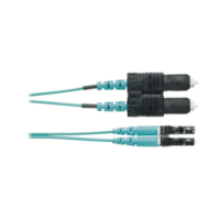Jumper de Fibra Optica Multimodo 50/125 OM3, LC-SC Duplex, OFNR (Riser), Color Aqua, 1 Metro