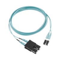 Jumper de Fibra Optica Multimodo 50/125 OM3, LC-SC Duplex, OFNR (Riser), Color Aqua, 2 Metros