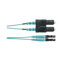 Jumper de Fibra Optica Multimodo 50/125 OM4, LC-SC Duplex, OFNR (Riser), Color Aqua, 3 Metros
