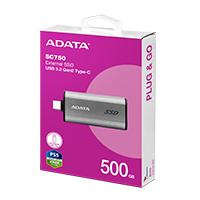 UNIDAD DE ESTADO SOLIDO EXTERNO 500GB ADATA SC750 PORTATIL USB TIPO C NEGRO WINDOWS MAC LINUX ANDROID PS4/5 XBOX SERIES X S (SC750-500G-CCBK)