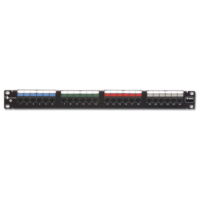 Patch Panel UTP HD6 de 24 puertos, Precargado con Jacks Categoría 6, Plano, 1UR