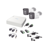 Kit HiLook Audio Bidireccional TurboHD 1080p / DVR 4 Canales / 2 Cámaras Bala (Exterior) con Bocina y Microfóno Integrado / 2 Fuentes de Poder / Accesorios