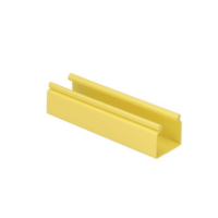 hs2x2yl6-p Canaleta FiberRunner™ 2X2 sin Tapa, de PVC Rígido, Con Orificios de Montaje, Color Amarillo, 1.8 m de Largo