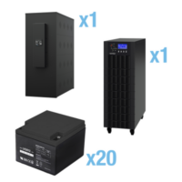 UPS Trifásico de 20 kVA/18 kW, Topología Online Doble Conversión, Voltaje de 208/220 Vca de L-L, Respaldo de 5 Minutos al 100% de Carga, Incluye Módulo y Banco de Baterías