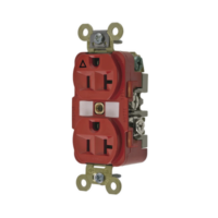 Contacto Dúplex Conexión a Tierra Aislada/ 20 A 125 V/ 2 polos 3 Hilos/ Color Rojo/ Nema 5- 20R/ Grado Industrial.