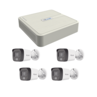 Kit IP 4 Megapixel / NVR de 4 Canales con 4 Puertos PoE / 4 Cámaras IP Dual Light con Micrófono Integrado / Bala para Exterior